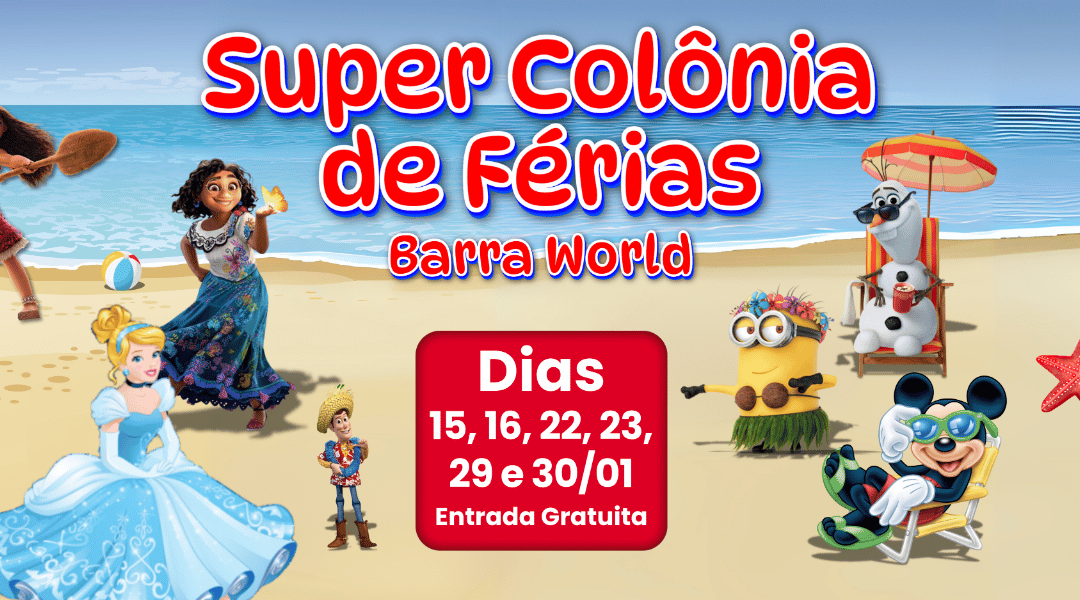 A partir do dia 15/01 – Super Colônia de Férias