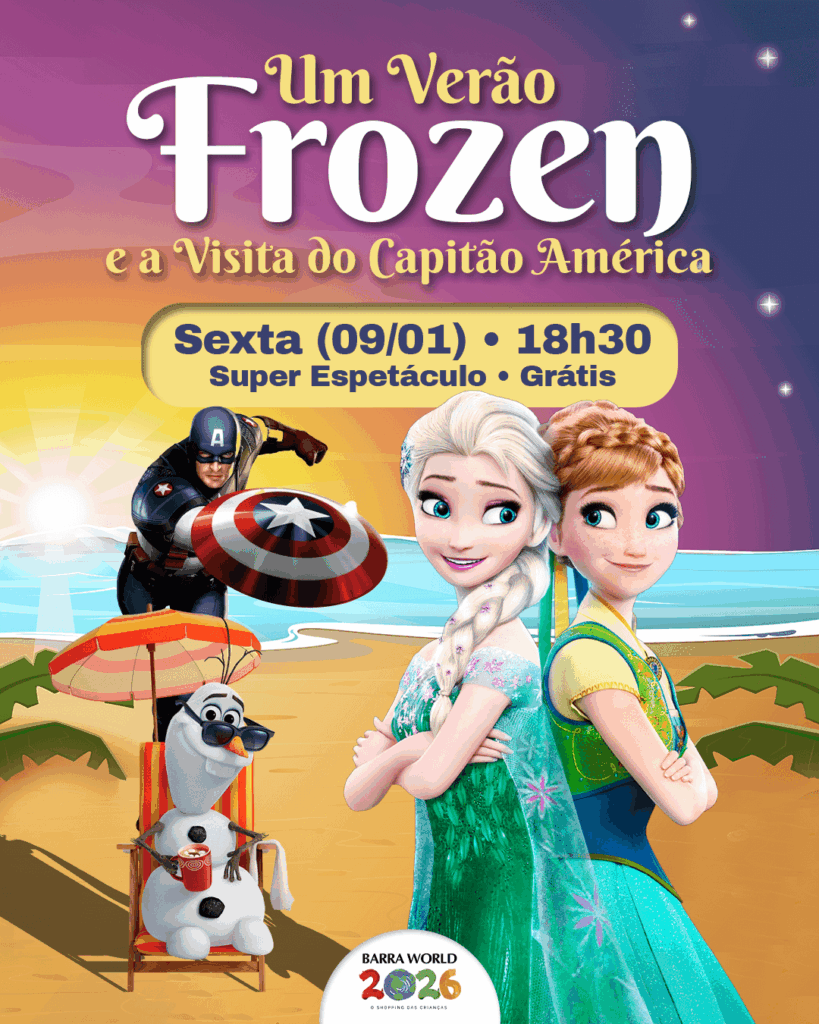 Dia 09 de janeiro – Sexta-feira às 18h30 – Um Verão Frozen com Capitão América