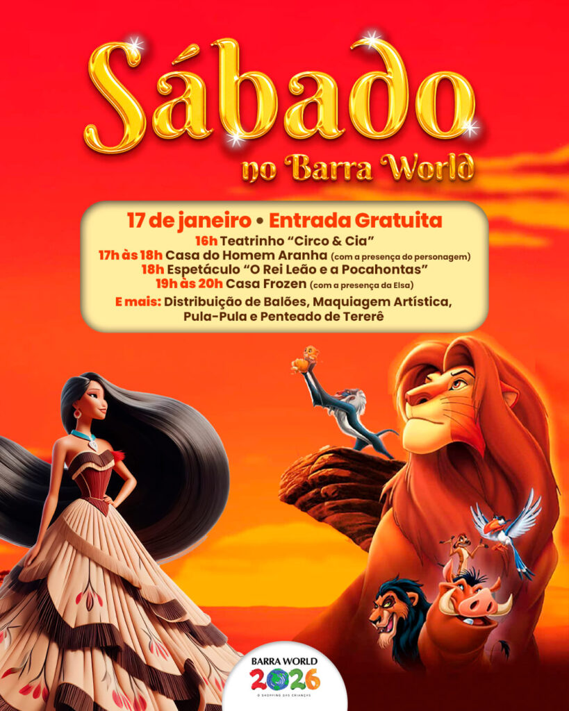 Dia 17 de janeiro – Sábado a partir das 16h – Diversão garantida do começo ao fim