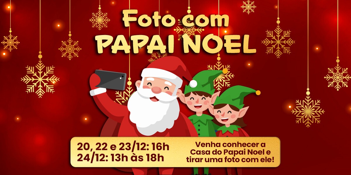 Tire uma foto com o Papai Noel no Barra World Shopping e Park Participe