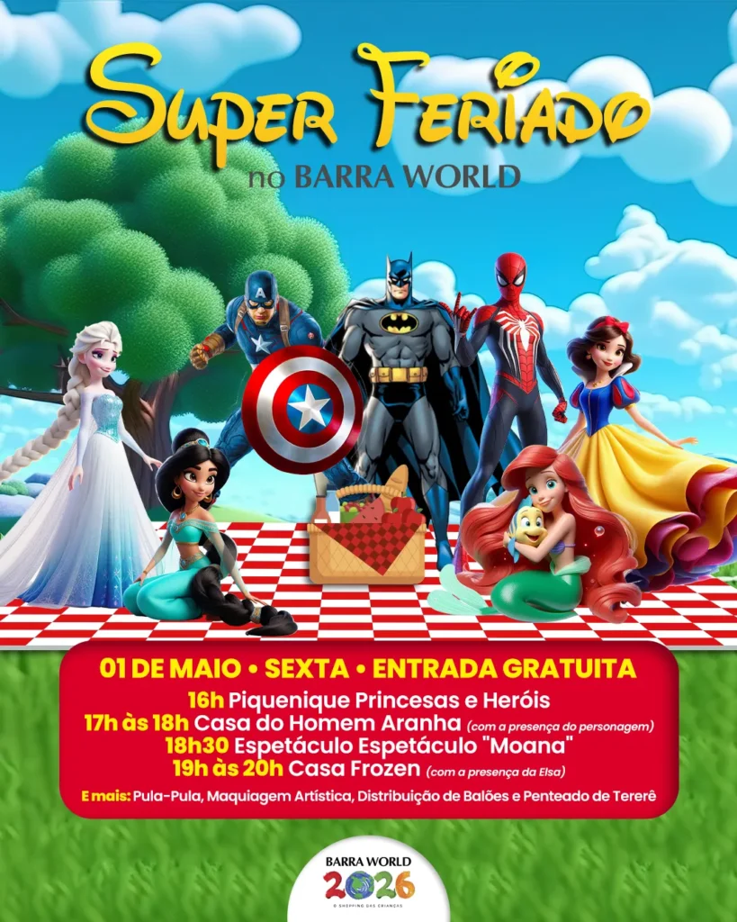 01 Espetáculo infantil Moana no Barra World Shopping, Praça da França, Recreio dos Bandeirantes_01 de maio de 202_