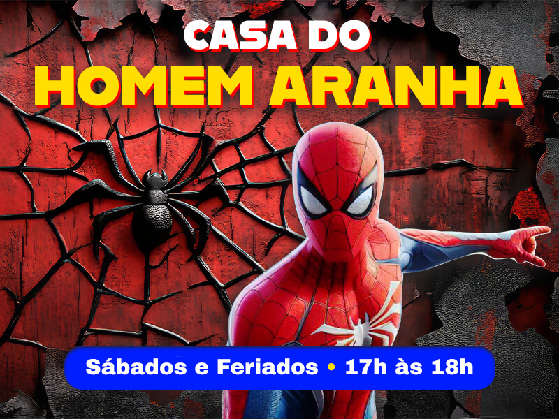 Cada do Homem Aranha no Shopping Barra World Shopping & Park