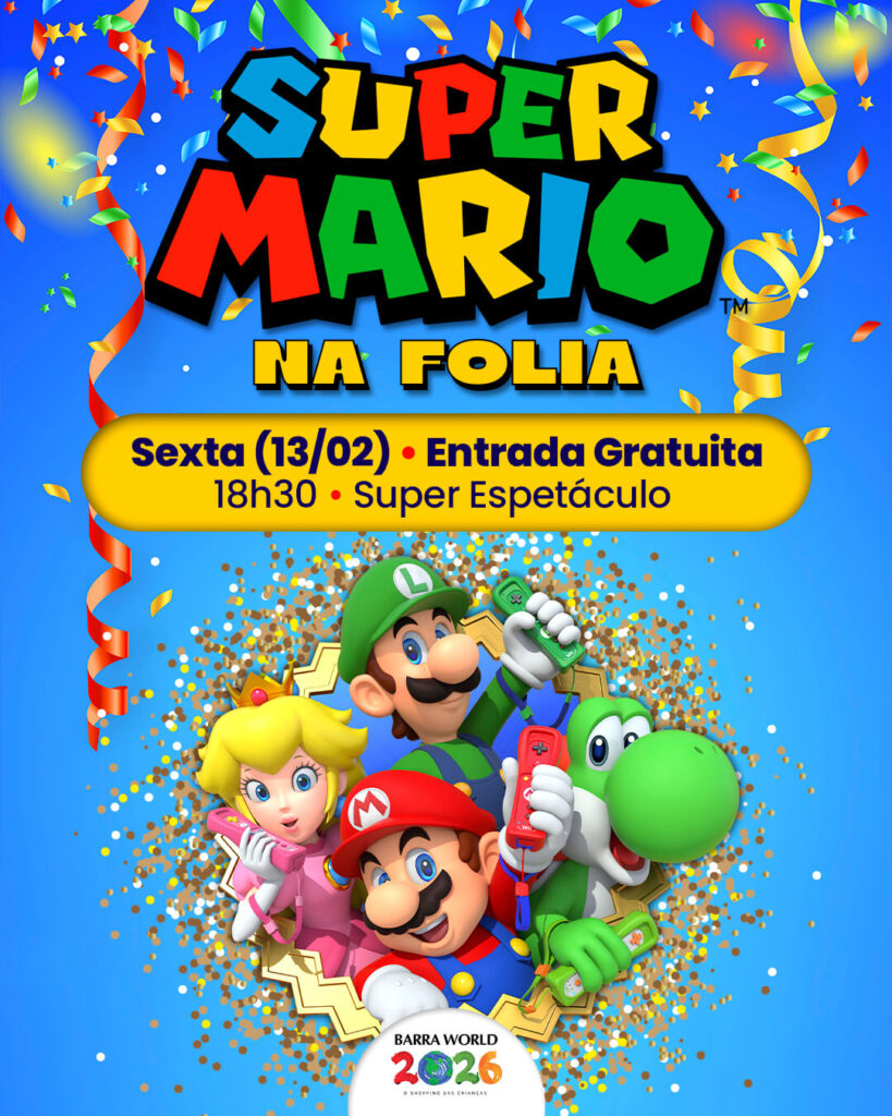 Dia 13 de Fevereiro – Sexta-feira a partir das 18h30 – Super Mario na Folia