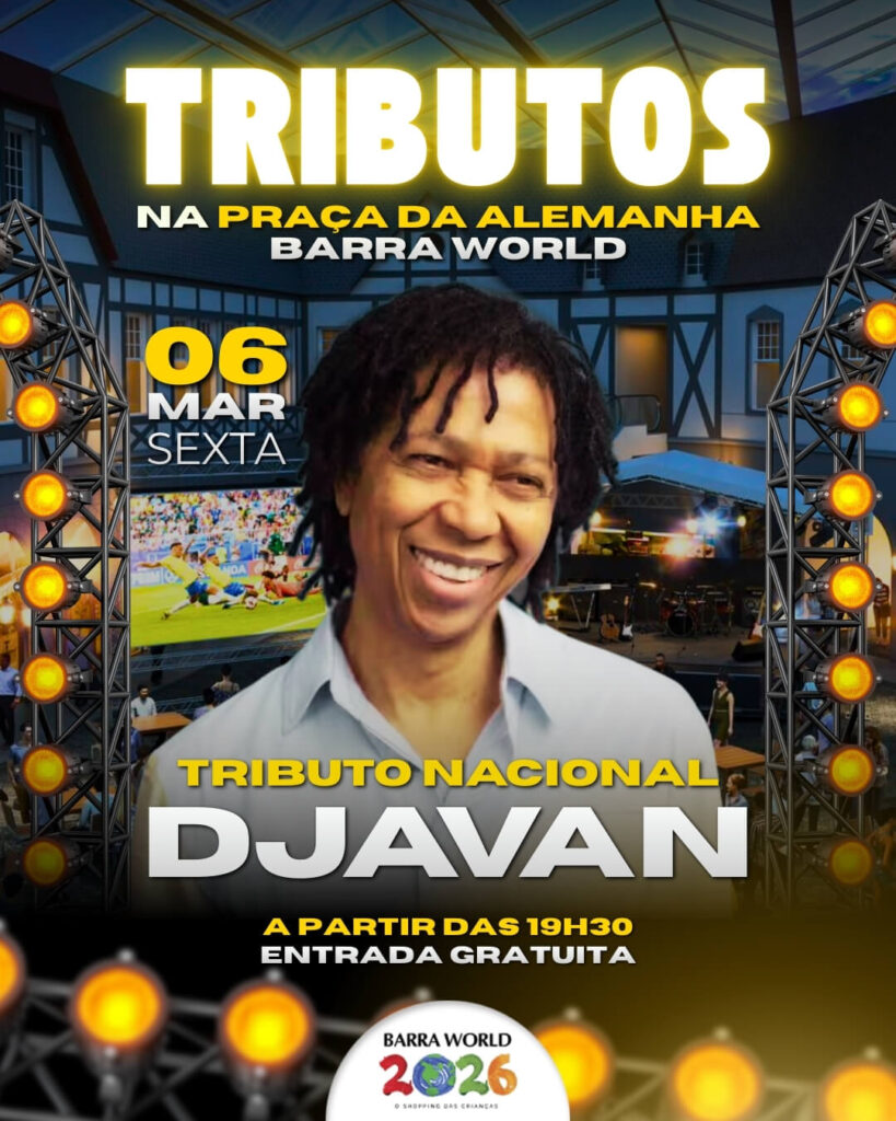 Dia 06 de Março, Sexta-feira às 19h30 Tributo a Djavan - Oceano de Emoções no Palco