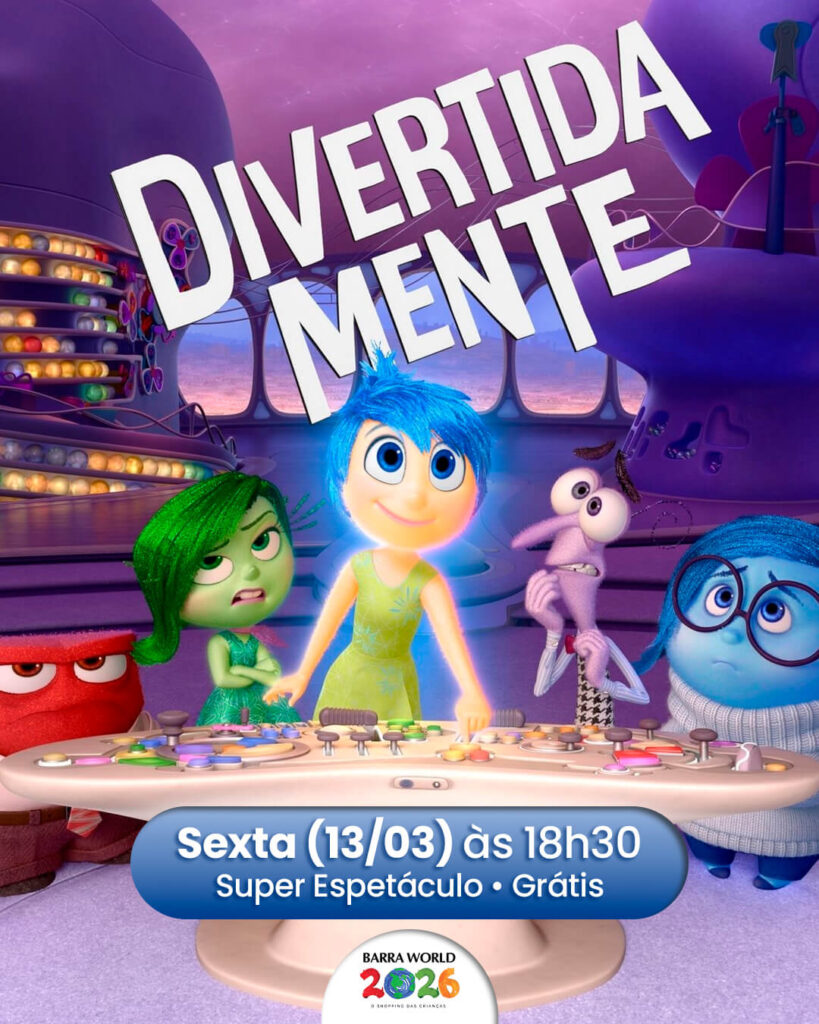 Dia 13 de Março – Sexta-feira às 18h30 – Venha curtir o Espetáculo “Divertidamente”