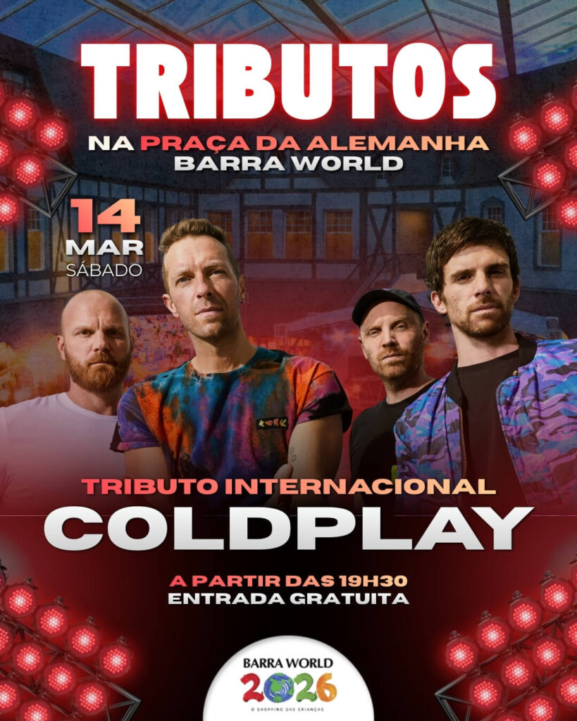 Dia 14 de Março, Sábado às 19h30 Tributo ao Coldplay - Uma Noite de Emoção e Grandes Canções