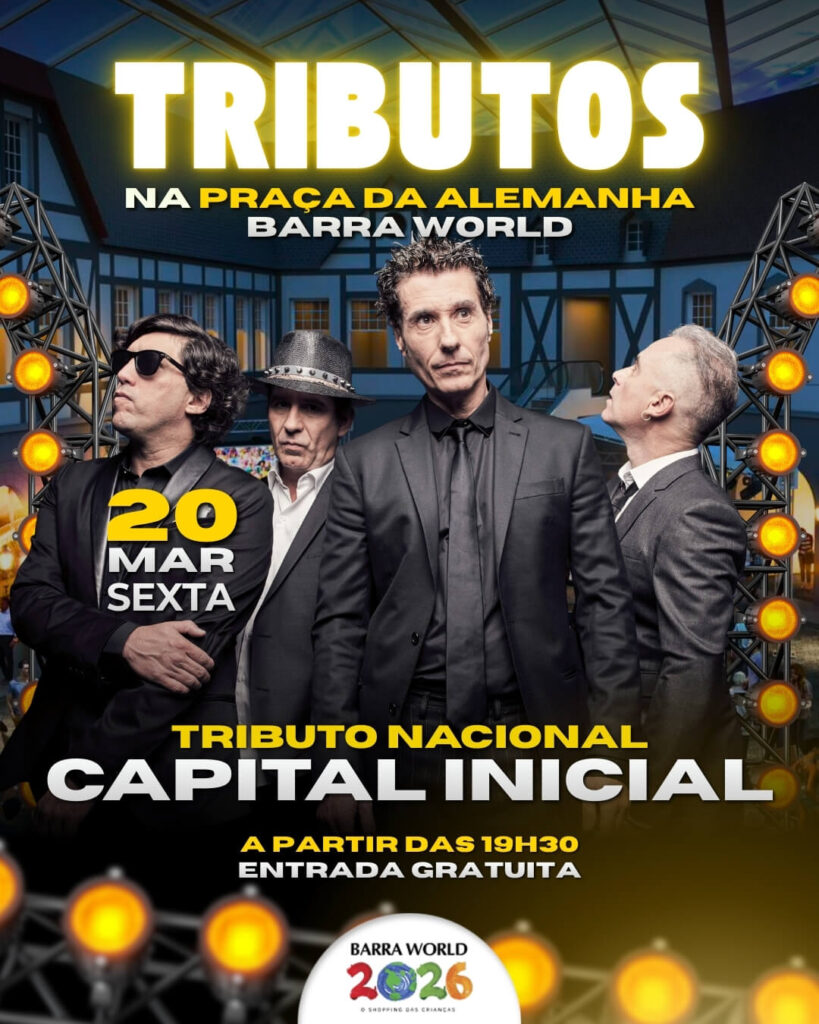 Dia 20 de Março, Sexta-feira às 19h30 Tributo ao Capital Inicial - À Sua Maneira Uma Noite de Rock Nacional