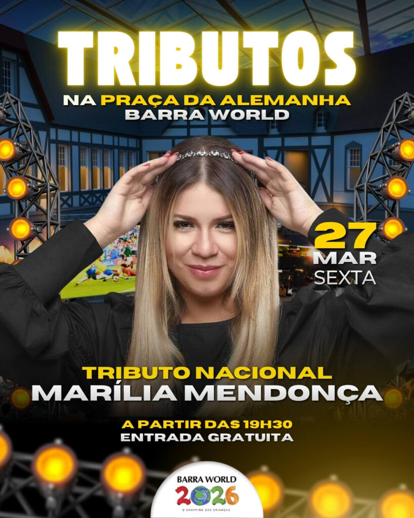 Dia 27 de Março, Sexta-feira às 19h30 Tributo a Marília Mendonça - Todo Mundo Vai Sofrer Uma Noite de Emoção e Sert