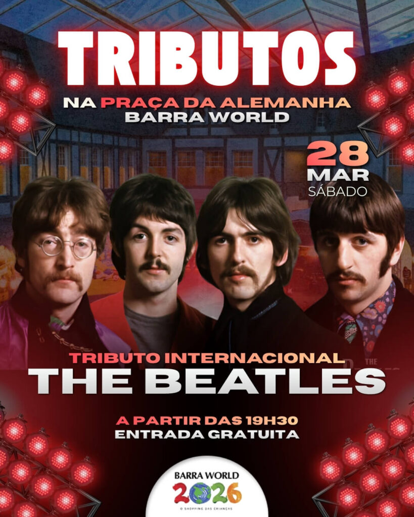 Dia 28 de Março, Sábado às 19h30 Tributo aos The Beatles - Clássicos que Mudaram a História da Música
