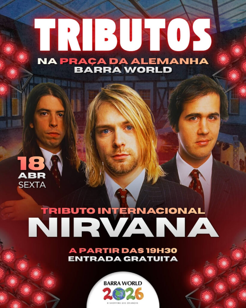 Dia 18 de Abril, Sábado às 19h30 Smells Like Rock Tributo ao Nirvana - Uma Noite de Energia e Atitude