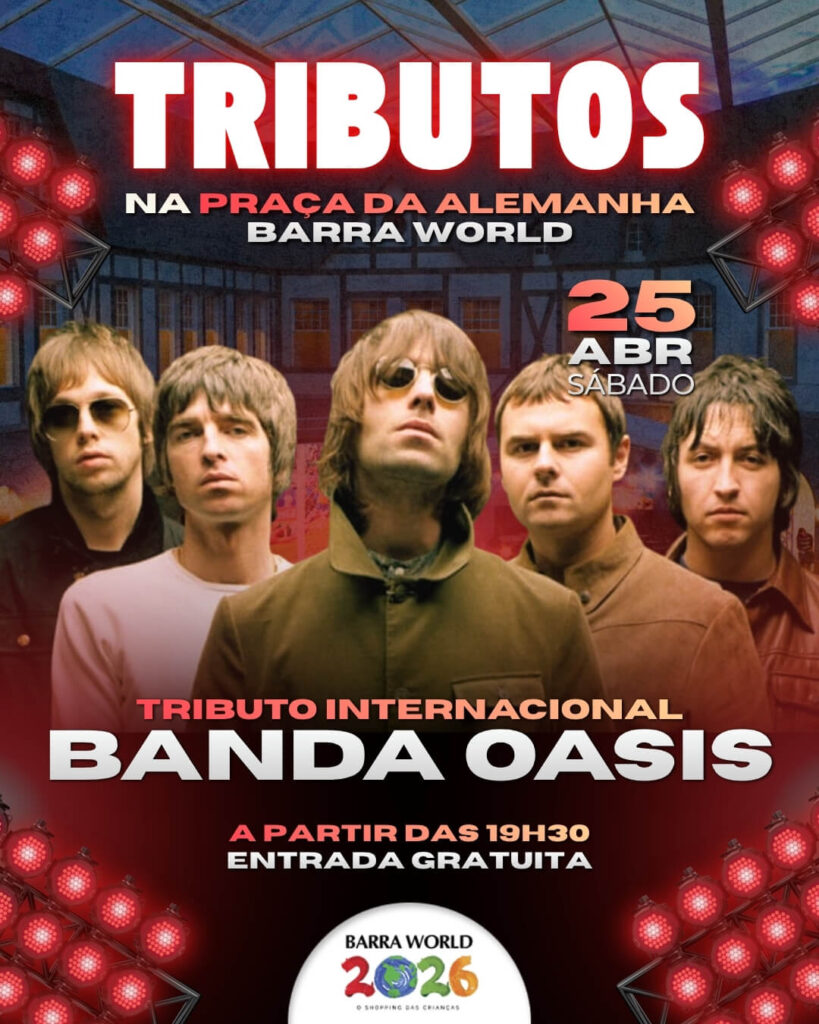 Dia 25 de Abril, Sábado às 19h30 Tributo ao Oasis - Wonderwall Uma Noite de Britpop e Refrões Eternos