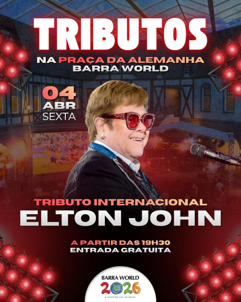 Dia 4 de Abril, Sábado as 19h30 Tributo a Elton John - Rocket Man Uma Noite de Piano, Emoção e Espetáculo