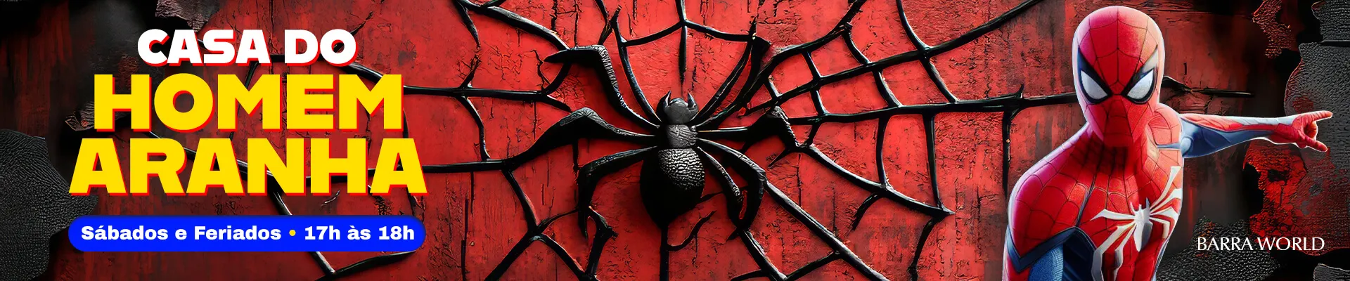 Cada do Homem Aranha no Shopping Barra World