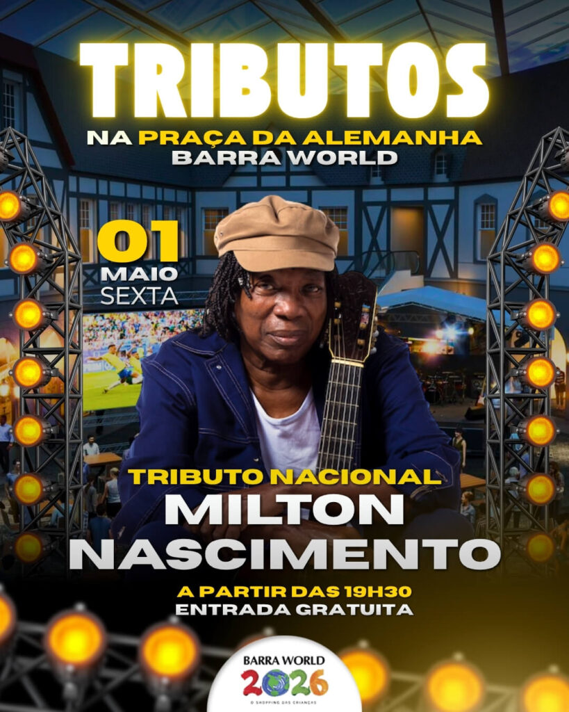 Tributo a Milton Nascimento no Barra World Shopping – Show gratuito no Recreio dos Bandeirantes