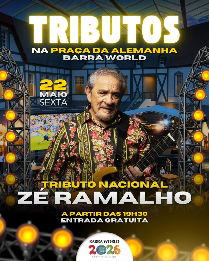 Tributo a Zé Ramalho no Barra World Shopping – Show gratuito no Recreio dos Bandeirantes