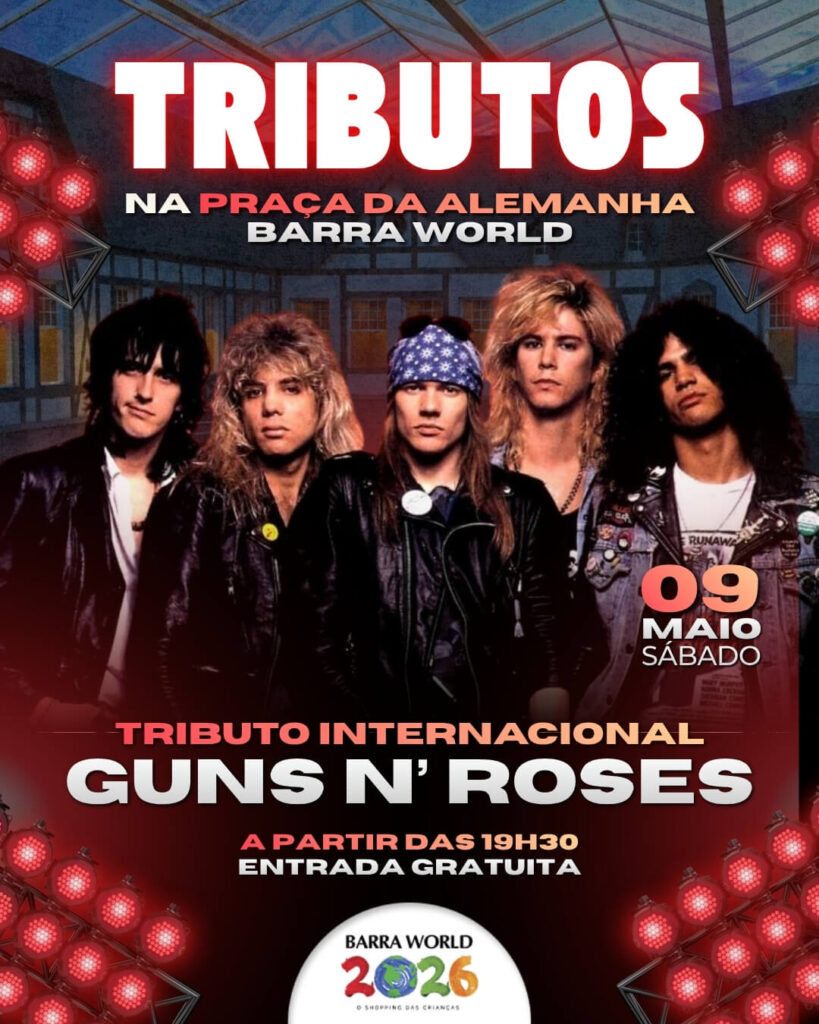 Tributo ao Guns N' Roses no Barra World Shopping – Show gratuito no Recreio dos Bandeirantes