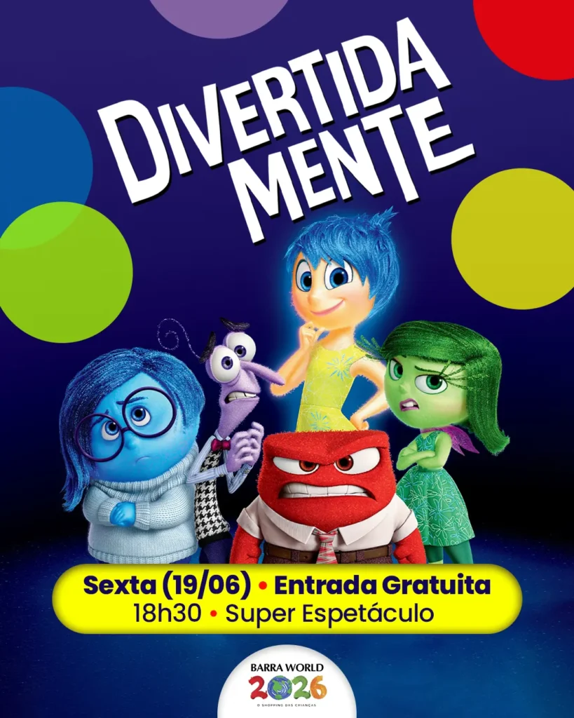 Espetáculo infantil Divertidamente no Barra World Shopping, Praça da França, Recreio dos Bandeirantes — 19 de junho de 202