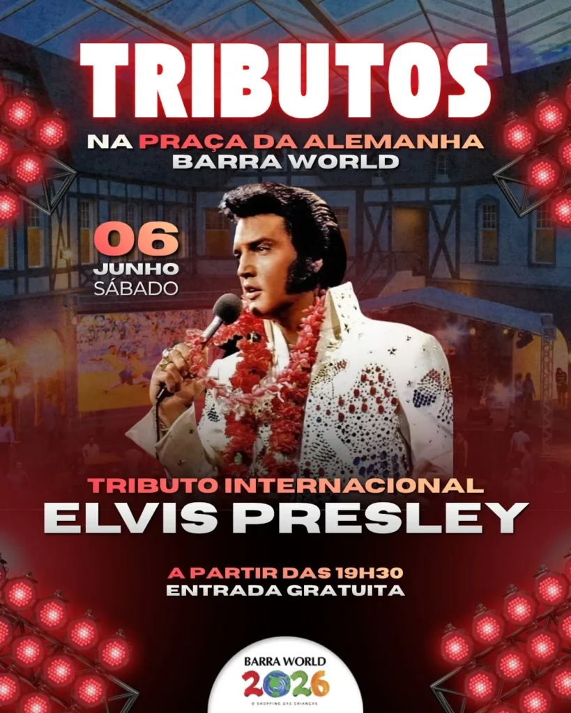 Tributo a Elvis Presley no Barra World Shopping – Show gratuito no Recreio dos Bandeirantes