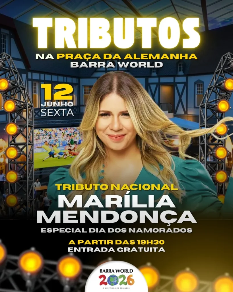 Tributo a Marília Mendonça no Barra World Shopping – Show gratuito no Recreio dos Bandeirantes