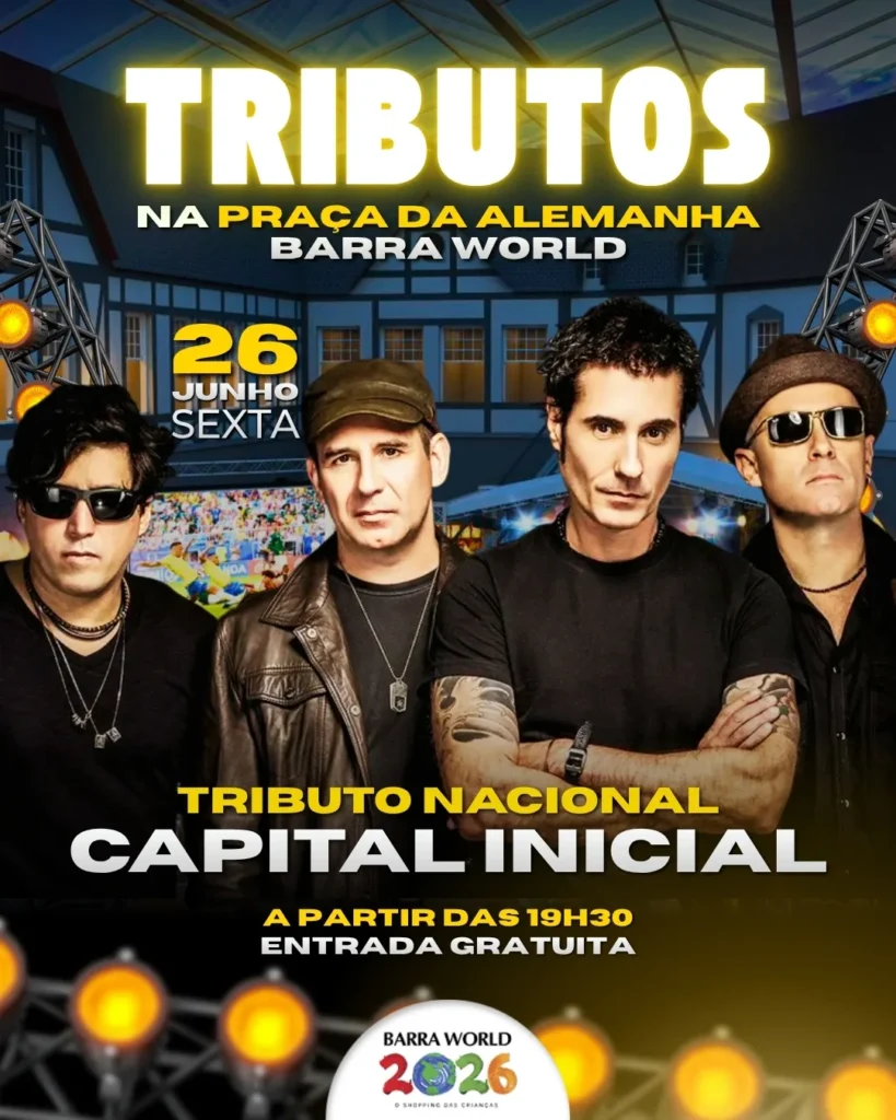 Tributo ao Capital Inicial no Barra World Shopping – Show gratuito no Recreio dos Bandeirantes