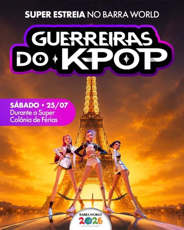 Programação 9 Guerreiras do K-Pop Evento Gratuito no Shopping Barra World no Recreio dos Bandeirantes