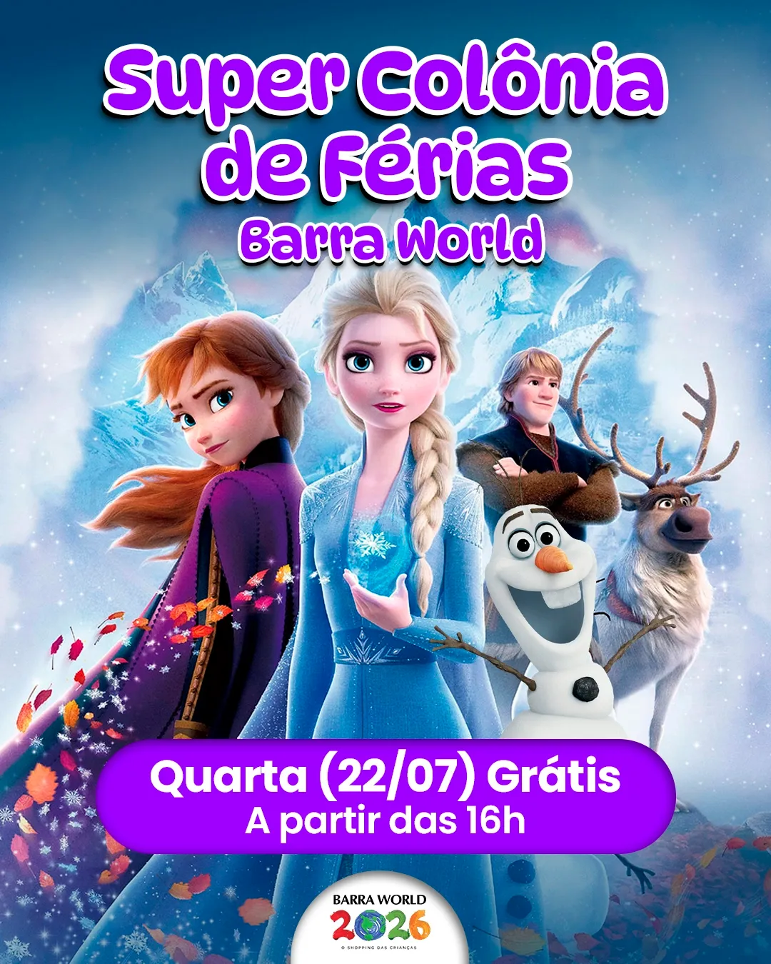 Super Colônia de Férias no Shopping Barra World no Recreio dos Bandeirantes no dia 22 de Julho
