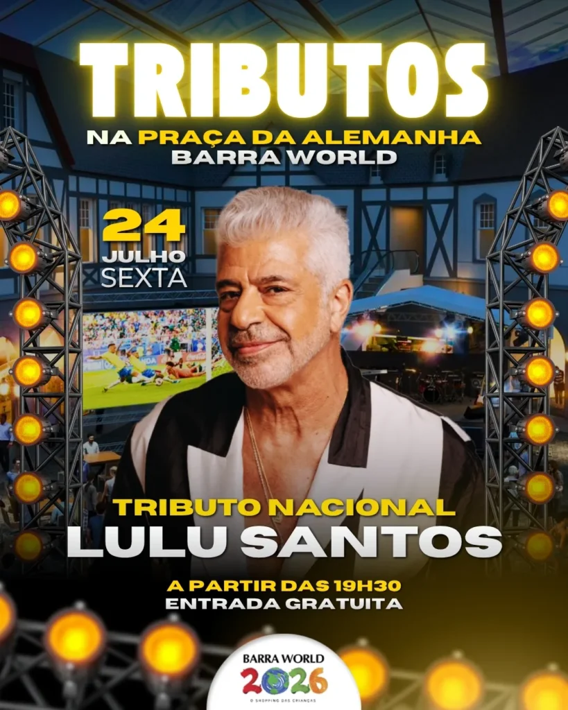 Tributo a Lulu Santos no Barra World Shopping – Show gratuito no Recreio dos Bandeirantes
