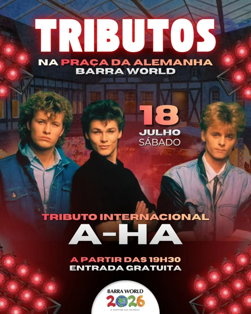 Tributo ao A-ha no Barra World Shopping – Show gratuito no Recreio dos Bandeirantes