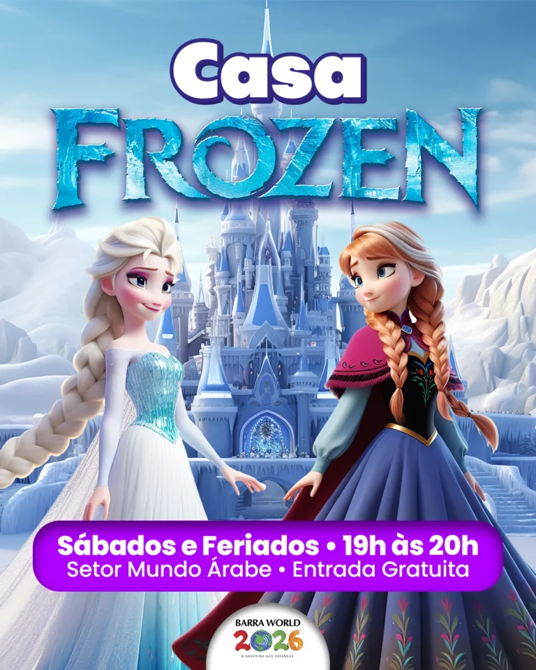 Casa Frozen no Barra World Evento Gratuito