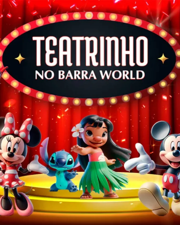 Teatrinho e Espetáculos gratuitos no Barra World Shopping e Park