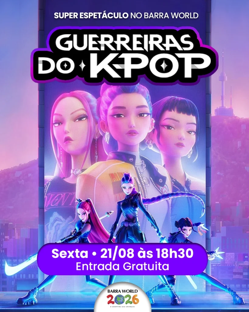 Espetáculo infantil Guerreiras do K-Pop no Barra World Shopping, Praça da França, Recreio dos Bandeirantes