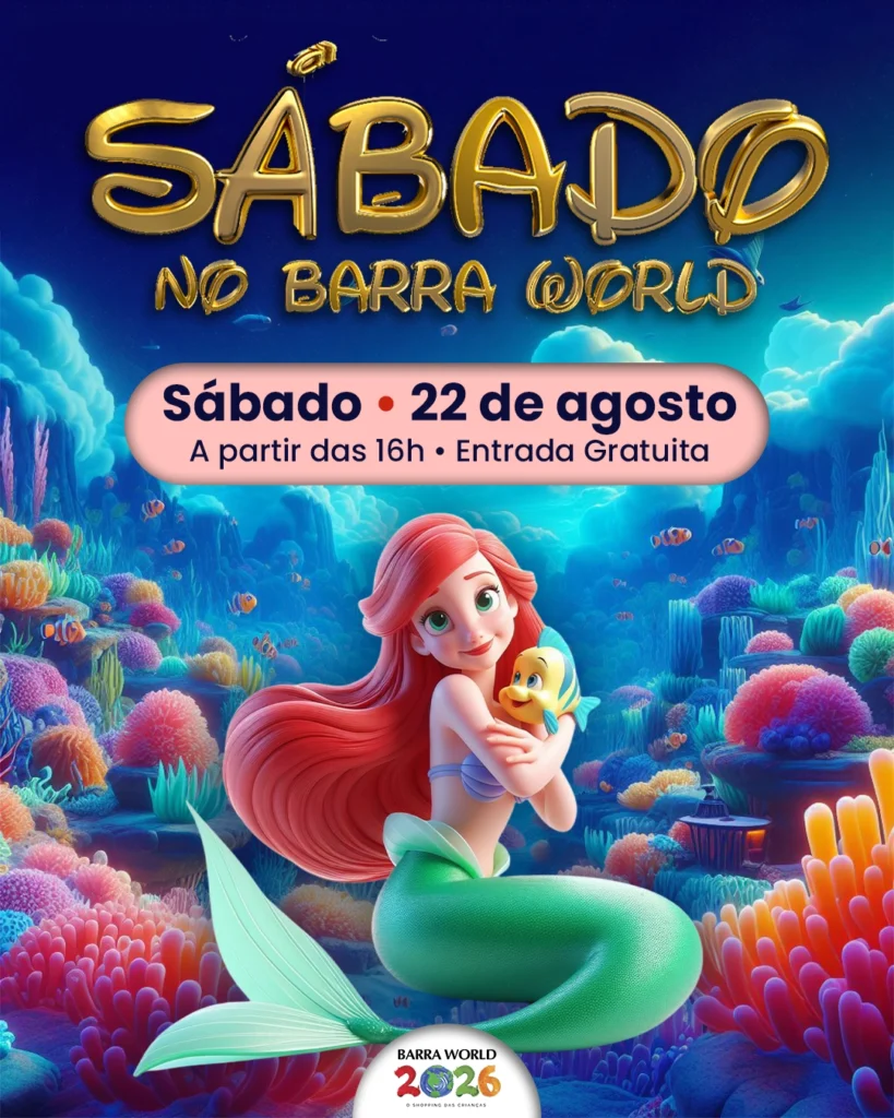 Programação infantil de sábado no Barra World Shopping — Espetáculo A Pequena Sereia e O Patinho Feio, Rec