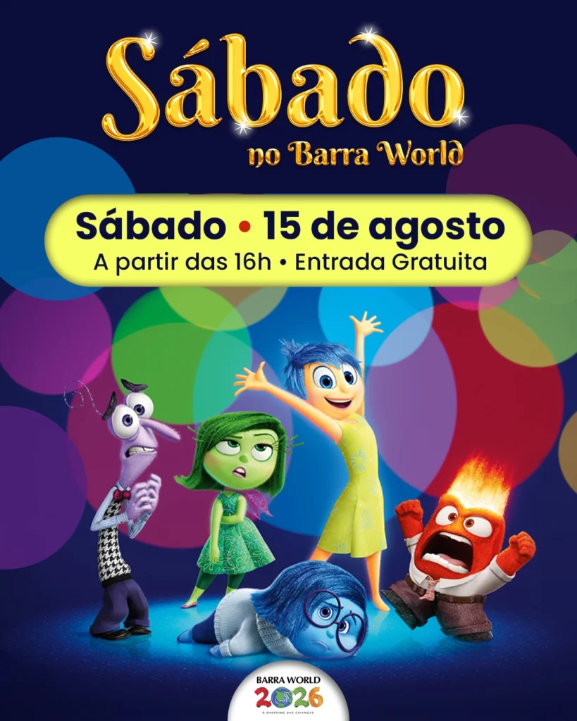 Programação infantil de sábado no Barra World Shopping — Espetáculo Divertidamente e Branca de Neve, Recre