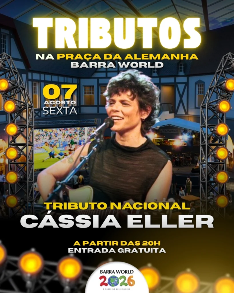 Tributo a Cássia Eller no Barra World Shopping – Show gratuito no Recreio dos Bandeirantes