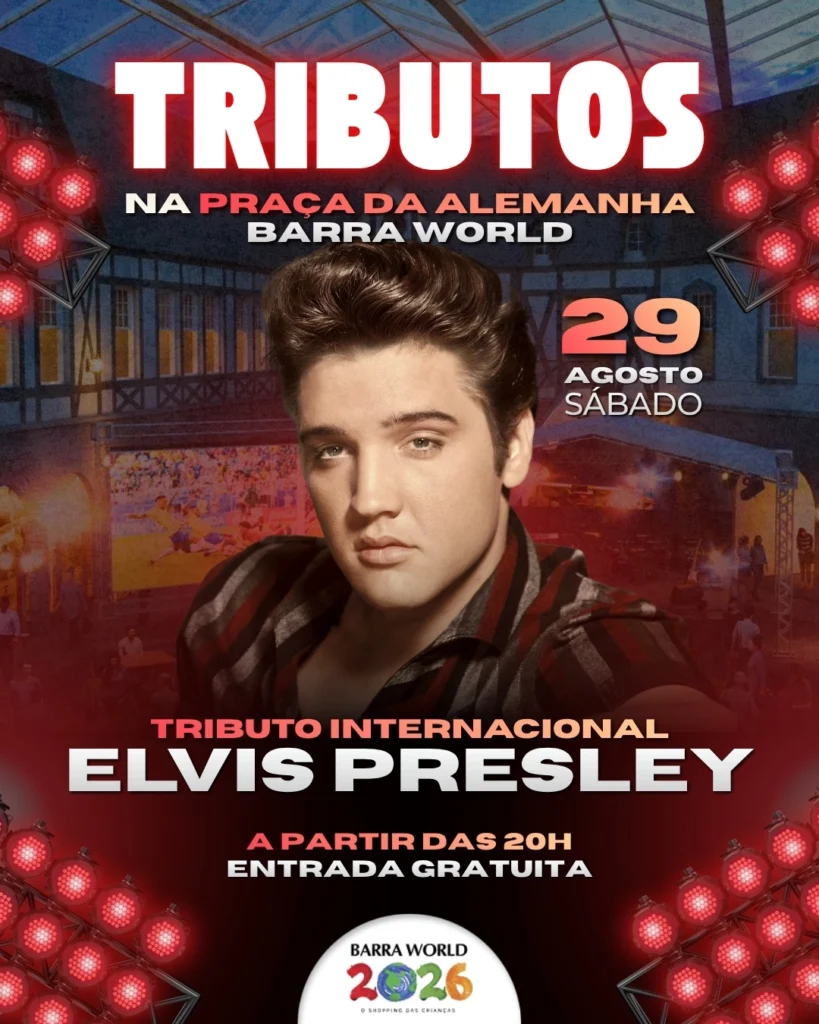 Tributo a Elvis Presley no Barra World Shopping – Show gratuito no Recreio dos Bandeirantes