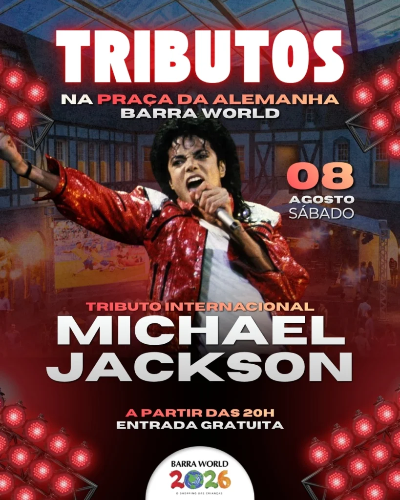 Tributo a Michael Jackson no Barra World Shopping – Show gratuito no Recreio dos Bandeirantes