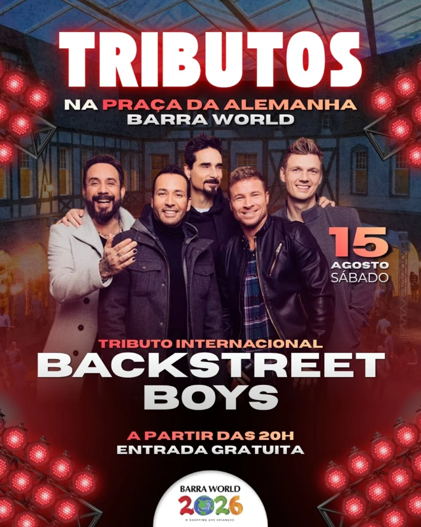 Tributo ao Backstreet Boys no Barra World Shopping – Show gratuito no Recreio dos Bandeirantes