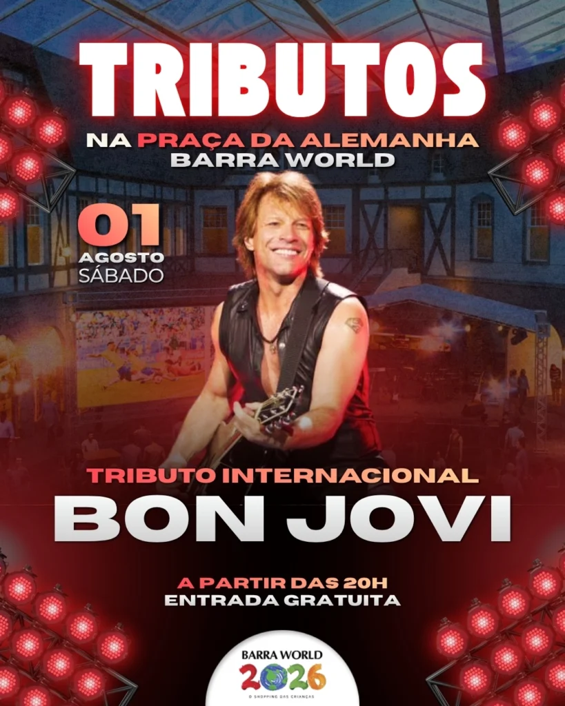 Tributo ao Bon Jovi no Barra World Shopping – Show gratuito no Recreio dos Bandeirantes