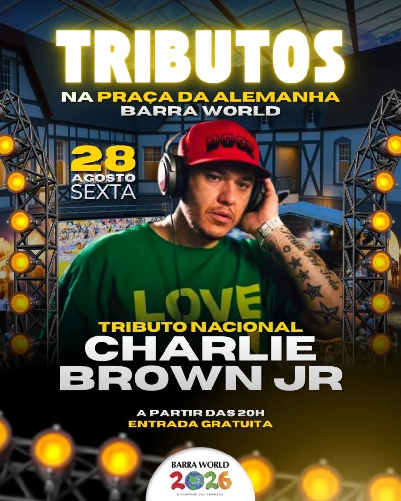 Tributo ao Charlie Brown Jr no Barra World Shopping – Show gratuito no Recreio dos Bandeirantes
