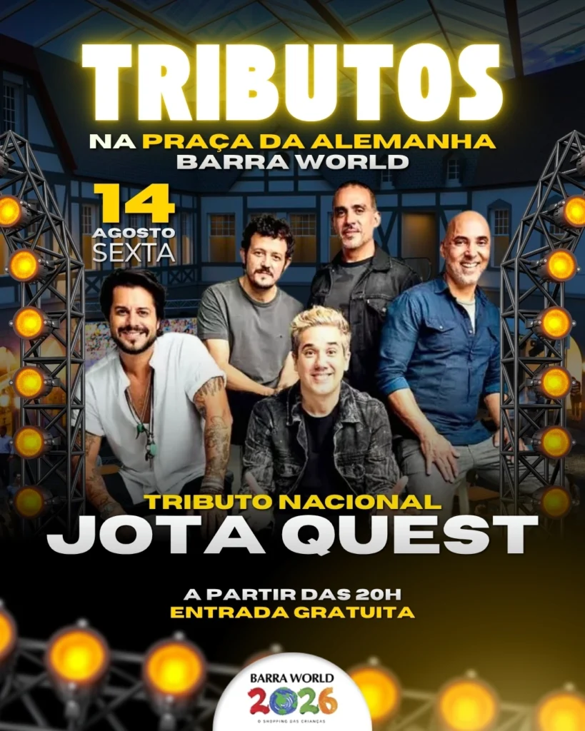 Tributo ao Jota Quest no Barra World Shopping – Show gratuito no Recreio dos Bandeirantes