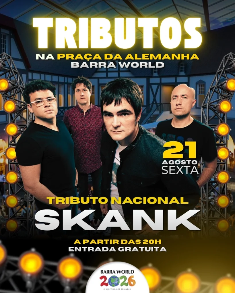 Tributo ao Skank no Barra World Shopping – Show gratuito no Recreio dos Bandeirantes