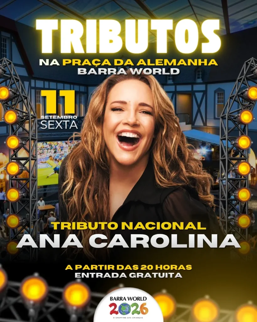 Tributo a Ana Carolina no Barra World Shopping – Show gratuito no Recreio dos Bandeirante