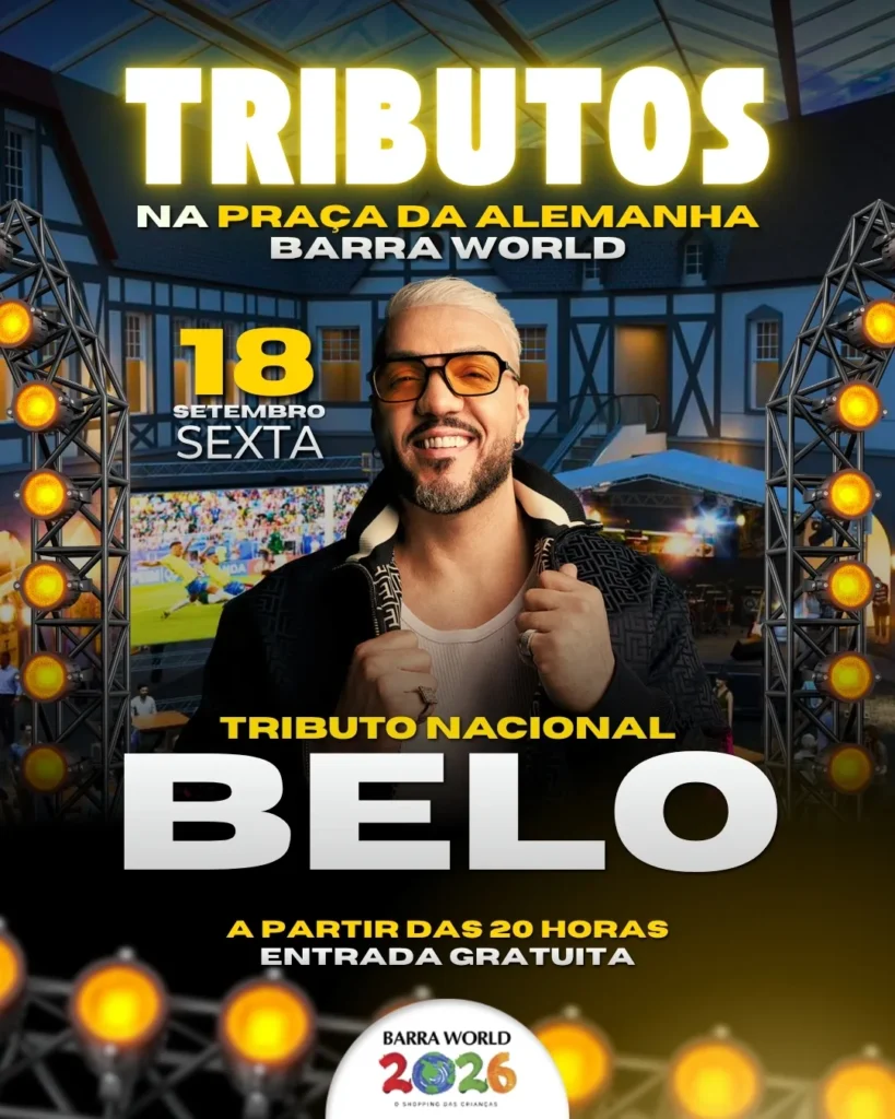 Tributo a Belo no Barra World Shopping – Show gratuito no Recreio dos Bandeirantes