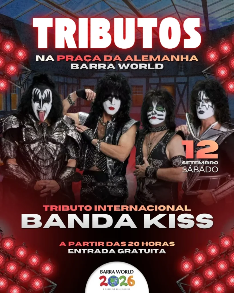 Tributo ao Kiss no Barra World Shopping – Show gratuito no Recreio dos Bandeirantes