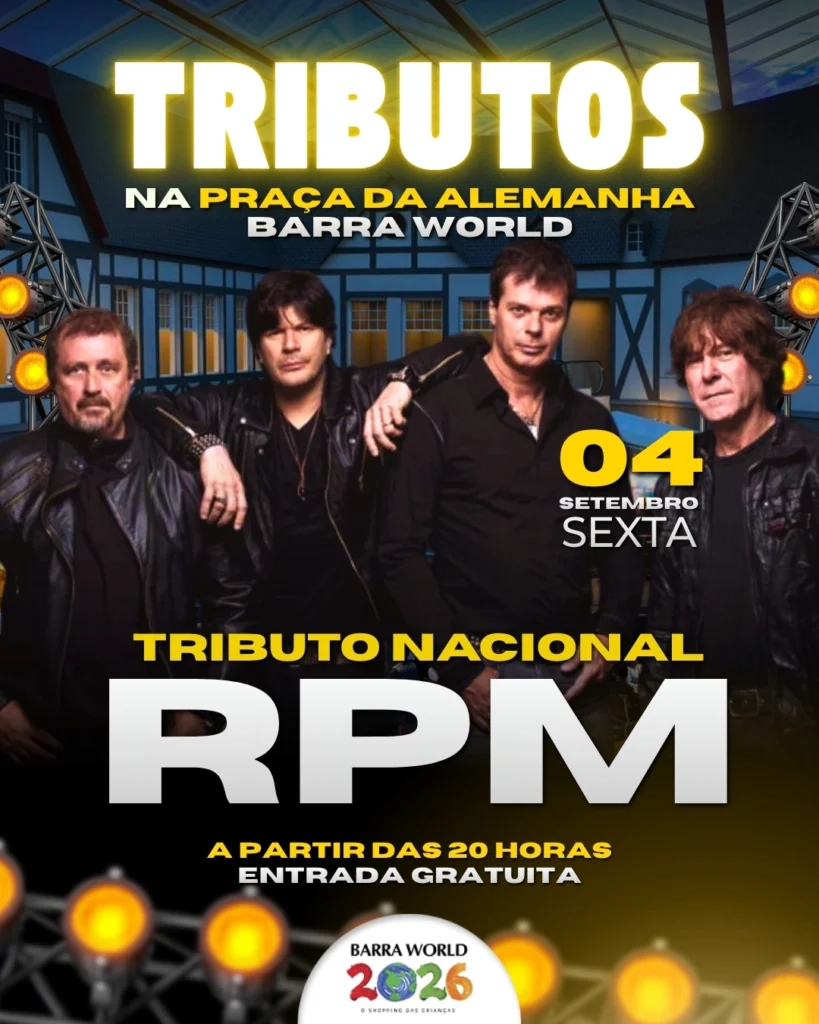 Tributo ao RPM no Barra World Shopping – Show gratuito no Recreio dos Bandeirantes