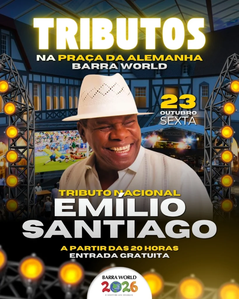 Tributo a Emílio Santiago no Barra World Shopping-Show gratuito no Recreio dos Bandeirantes