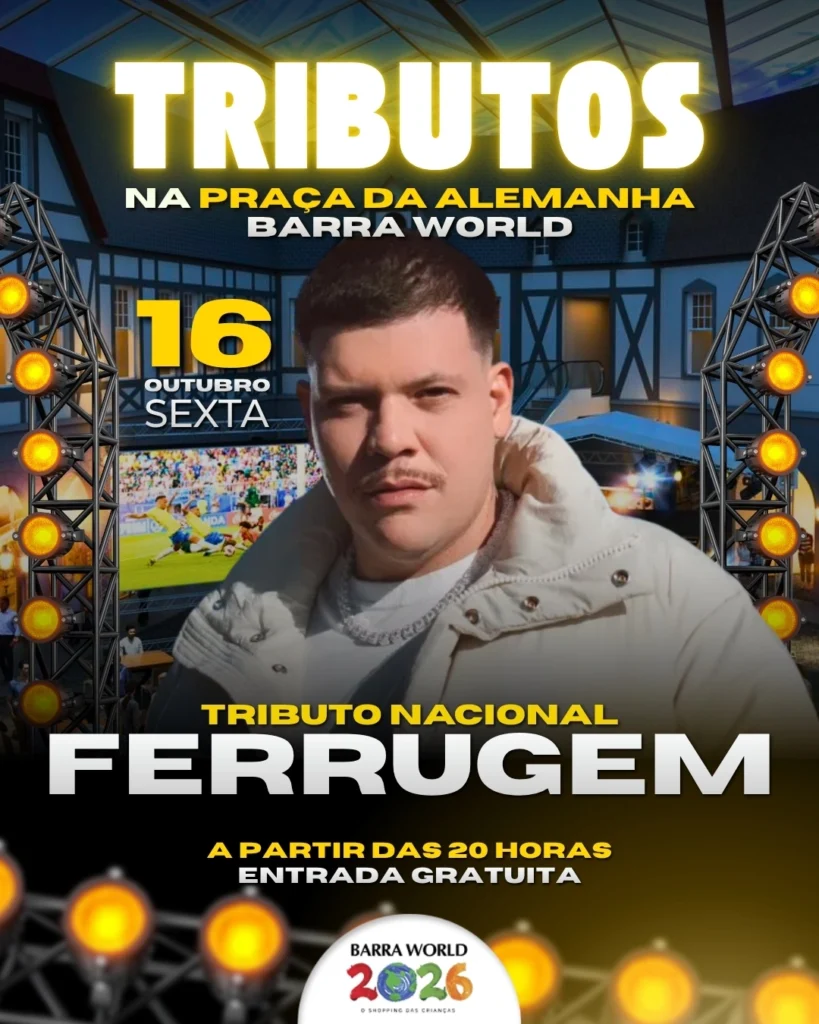 Tributo a Ferrugem no Barra World Shopping – Show gratuito no Recreio dos Bandeirantes