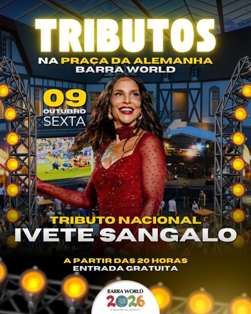 Tributo a Ivete Sangalo no Barra World Shopping – Show gratuito no Recreio dos Bandeirantes