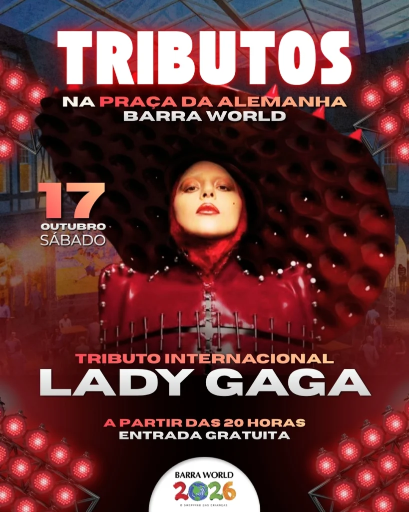 Tributo a Lady Gaga no Barra World Shopping-Show gratuito no Recreio dos Bandeirantes