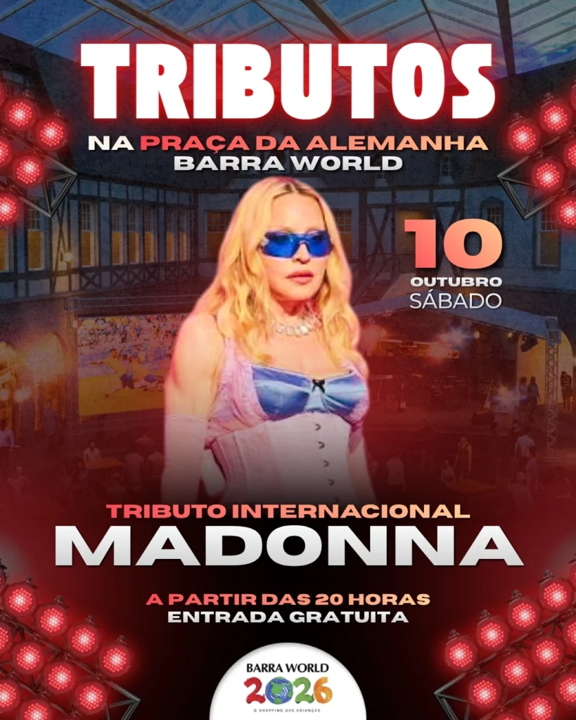 Tributo a Madonna no Barra World Shopping – Show gratuito no Recreio dos Bandeirantes